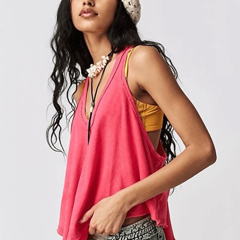 Free People Women’s Karri Swing Tank Top Coral size Small